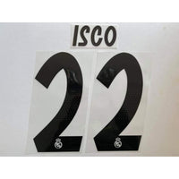 Name Set Número “Isco 22” Real Madrid 2018-19 Para la camiseta de Local/for Home kit Champions League/Copa del Rey SportingiD