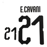 Name set Número “E. Cavani 21” Selección Uruguay 2018 Mundial de Rusia  Para la camiseta de local/for Home kit Stilscreen