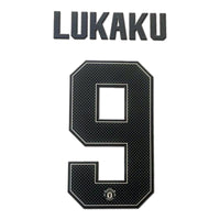 Name Set Número “Lukaku 9” Manchester United 2017-18 Para la tercera equipación/for third Kit Champions League/Copa Thermo Patch