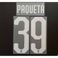 Name Set Número “Paquetá 39” AC Milan 2018-19 Para camiseta de local/for Home kit Stilscreen