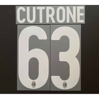 Name Set Número “Cutrone 63” AC Milan 2017-18 Para camiseta de local/for home kit Stilscreen