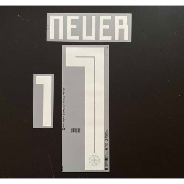 Name set Número “Neuer 1”  Selección Alemania 2018 Mundial de Rusia  Para la camiseta de local/for Home kit Dekographics