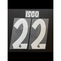 Name Set Número “Isco 22” Real Madrid 2018-19 Para la camiseta de visita y tercera/for away and third kit Champions League/Copa del Rey SportingiD