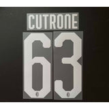 Name Set Número “Cutrone 63” AC Milan 2018-19 Para camiseta de local/for home kit Stilscreen
