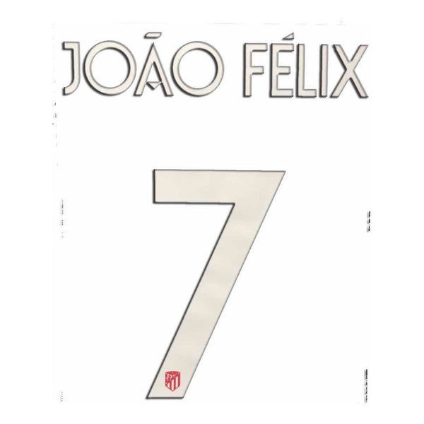 Name set Número “João Félix 7” Atlético de Madrid 2019-20 Para la camiseta de local/for Home kit Champions League/Copa del Rey Sipesa