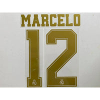 Name Set Número “Marcelo 12” Real Madrid 2019-20 Para la camiseta de Local y visita/ for Home and Away kit Champions League/Copa del Rey SportingiD