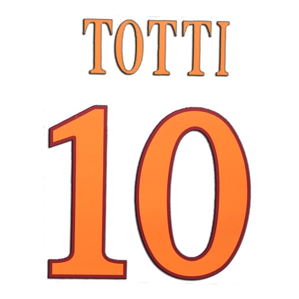 Name Set Número “Totti 10”  AS Roma 2009-10 Para la camiseta de local/for Home kit Stilscreen