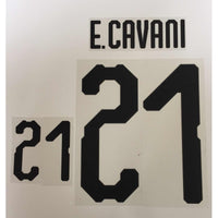 Name set Número “E. Cavani 21” Selección Uruguay 2018 Mundial de Rusia  Para la camiseta de local/for Home kit Stilscreen