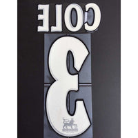 Name Set Número “Cole 3” Arsenal 1998-06 Para la camiseta de local/for home kit Premier League SportingiD