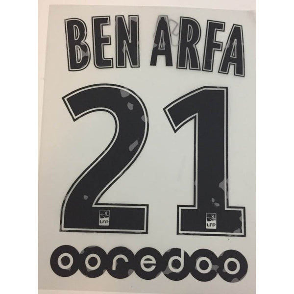 2016 - 2017 Paris Saint Germain PSG Set Name Ben Afra 10 Third Monblason