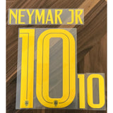 Name set Número “Neymar Jr 10”  Selección Brasil 2018 Mundial de Rusia Para la camiseta de visita/for away kit SportingiD