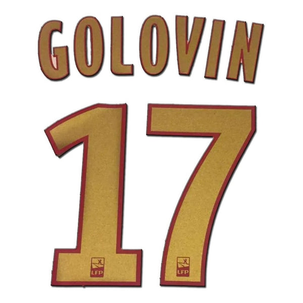 Name set Número “Golovin 17” Paris Saint-Germain 2018-19 Para la camiseta de visita/for away kit  Ligue 1 Monblason