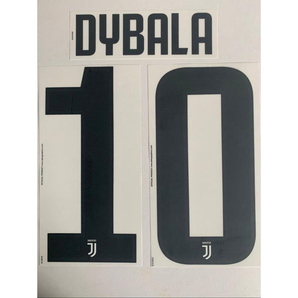 Name set Número “Dybala 10”  Juventus 2018-19 Para la camiseta de local/for Home kit Dekographics