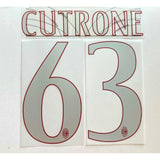 Name Set Número “Cutrone 63” AC Milan 2016-17 Para camiseta de local/for home kit Stilscreen