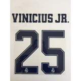 Real Madrid 2019-2020 Sporting iD Vinicius Jr 25 Name set and Number Third kit Adult Size