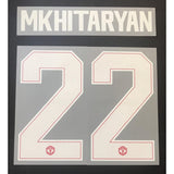 Name Set Número “Mkhitaryan 22” Manchester United 2017-18 Para la camiseta de local/for Home kit Champions League/Copa Thermo Patch