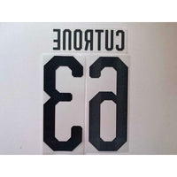 Name Set Número “Cutrone 63” AC Milan 2018-19 Para camiseta de local/for home kit Stilscreen