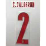 Name set Número C. Calderon 2 Chivas Guadalajara 2019-20 Para la tercera equipación/for third kit Cantón Merchandising