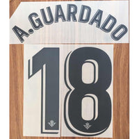 Name set Número A. Guardado 18 Real Betis 2018-19 Para la camiseta de local/for Home kit TextPrint