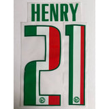 Name set Número Henry 21 Club América 2018-19 Para la camiseta de local/for Home kit Día de la bandera Lecteus