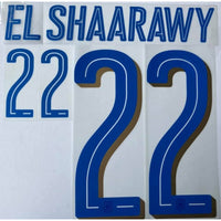 Name set Número “El Shaarawy 22” Selección Italia 2016-17 EURO 2016 Para la camiseta de visita/for away kit Stilscreen