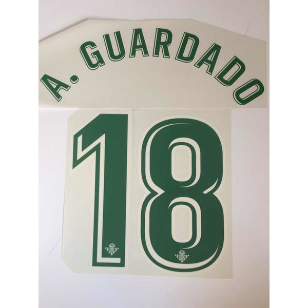 Name set Número A. Guardado 18 Real Betis 2017-18 Para la camiseta de local/for Home kit TextPrint