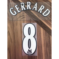 Name Set Número “Gerrard 8” Liverpool 2004-08 Para la camiseta de local/for home kit Premier League Chris Kay