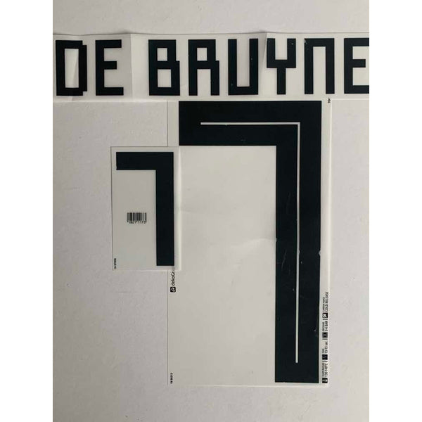 Name set Número “De Bruyne 7”  Bélgica 2018 Mundial de Rusia  Para la camiseta de visita/for away kit Dekographics