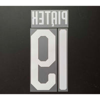 Name Set Número “Piatek 19” AC Milan 2018-19 Para camiseta de visita/for away kit Stilscreen