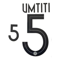 Name set Número “Umtiti 5”  Selección Francia 2018 Mundial de Rusia Para la camiseta de visita/for away kit SportingiD