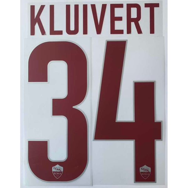 Name Set Número “Kluivert 34”  AS Roma 2018-19 Para la tercera equipación/for third kit Stilscreen