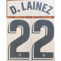 Name set Número D. Lainez 22 Real Betis 2018-19 Para la camiseta de local TextPrint