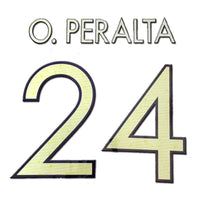 Name set Número O. Peralta 24 Club América 2017-18 Para la camiseta de local/for Home kit 6x8
