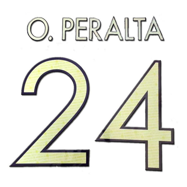 Name set Número O. Peralta 24 Club América 2017-18 Para la camiseta de local/for Home kit 6x8