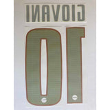Name set Número Giovani 10 Club América 2019-20 Para la camiseta de visita/for away kit Player Issue Lecteus
