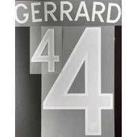 Name set Número “Gerrard 4” Selección Inglaterra 2010-11 Mundial de Sudáfrica Para la camiseta de visita/for away kit SportingiD