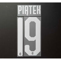 Name Set Número “Piatek 19” AC Milan 2018-19 Para camiseta de local/for home kit Stilscreen
