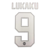 Name Set Número “Lukaku 9” Manchester United 2018-19 Para la camiseta de local/for Home kit Champions League/Copa Thermo Patch