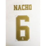 Name Set Número “Nacho 6” Real Madrid 2019-20 Para la camiseta de Local/for Home kit Champions League/Copa del Rey SportingiD