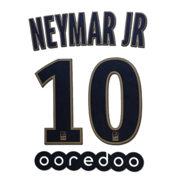Name set Número “Neymar 10” Paris Saint-Germain 2018-19 Camiseta de visita/for away kit Ligue 1 Monblason
