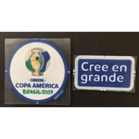 Set de parches Oficiales CONMEBOL Copa América Brasil 2019 Cree en grande Player Issue Fiberlock