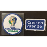Set de parches Oficiales CONMEBOL Copa América Brasil 2019 Cree en grande Player Issue Fiberlock
