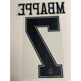 Name set Número “Mbappé 7” Paris Saint-Germain 2018-19 Camiseta de visita Jordan/for away kit Para Champions League Monblason
