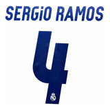 Name Set Número “Sergio Ramos 4” Real Madrid 2016-17 Para la camiseta de Local/for Home kit SportingiD No reedición