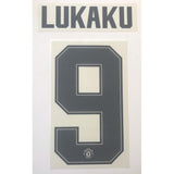 Name Set Número “Lukaku 9” Manchester United 2017-18 Para la tercera equipación/for third Kit Champions League/Copa Thermo Patch