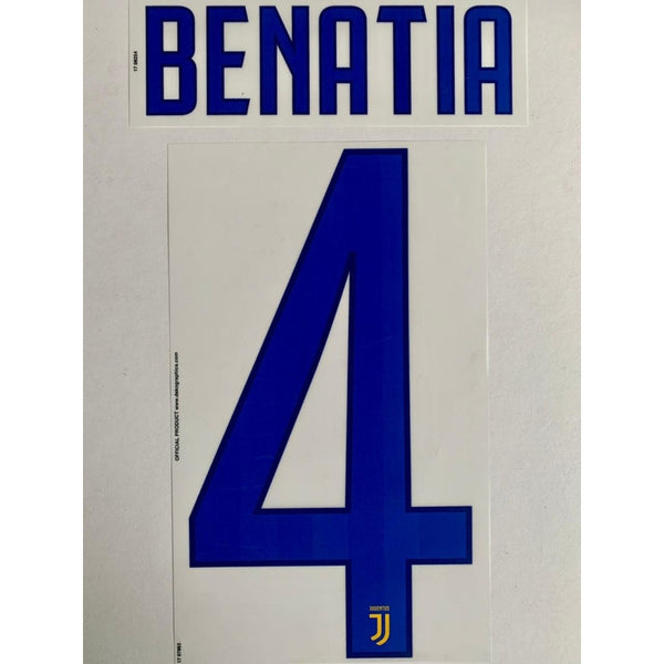 Name set Número “Benatia 4”  Juventus 2017-18  Para la camiseta de visita/for away kit Dekographics