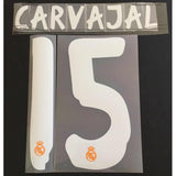 Name set Número “Carvajal 15” Real Madrid 2013-14, temporada de la décima  Para la camiseta de visita/for away kit SportingiD