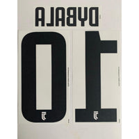 Name set Número “Dybala 10”  Juventus 2018-19 Para la camiseta de local/for Home kit Dekographics