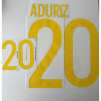 Name set Número “Aduriz 20”  España 2016 EURO 2016 Para la camiseta de local/for Home kit Dekographics