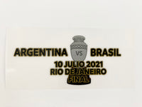 kit  de parches Copa America FINAL 2021 y MDT Argentina Vs. Brasil badges Brazil match detail lextra